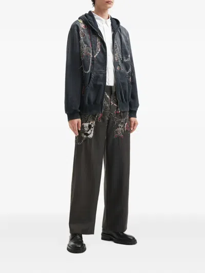 缀饰拉链连帽衫