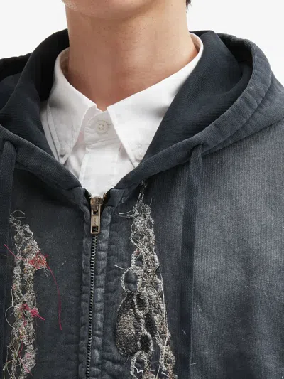 缀饰拉链连帽衫