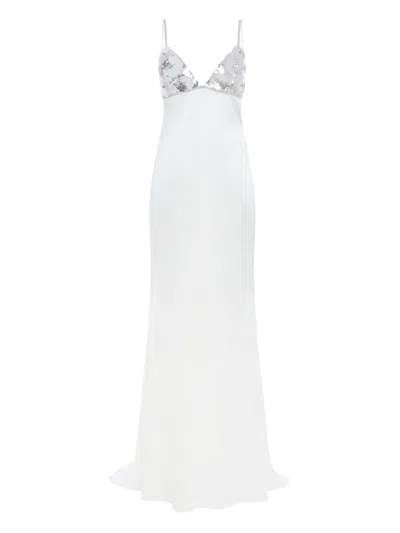 Retroféte Oline Sequin-embellished Maxi Dress In White