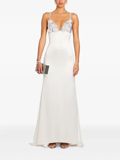 Retroféte Oline Sequin-embellished Maxi Dress In White