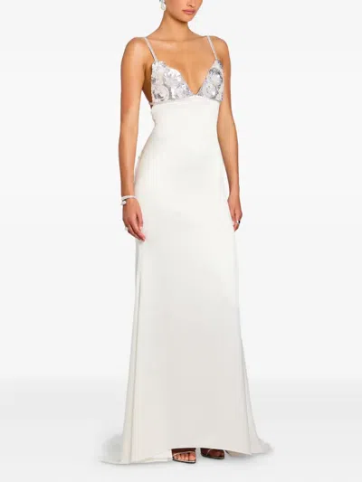 Retroféte Oline Sequin-embellished Maxi Dress In White
