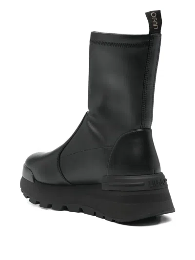 Liu •jo Sock-style Platform Boots In Black