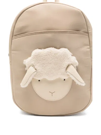 Donsje Sheep-face Backpack In Neutral