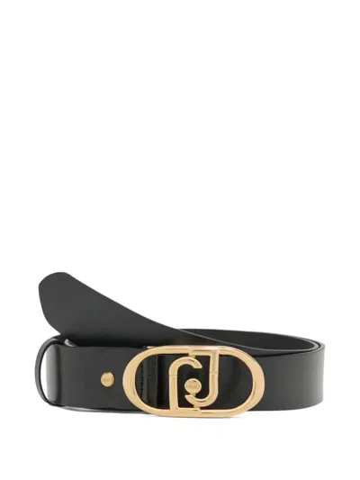 Liu •jo Lapuffy Leather Belt In Black