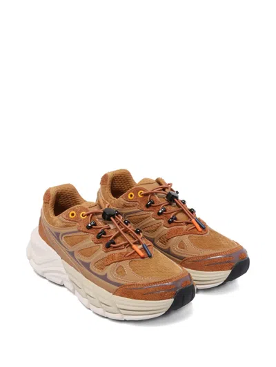 Barracuda Round-one Sneakers In Technical Fabric And Suede In Brown