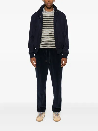 Jacob Cohen Drawstring Corduroy Trousers In Blue
