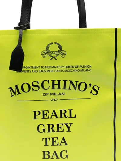 Moschino Logo-print Tote Bag In Green
