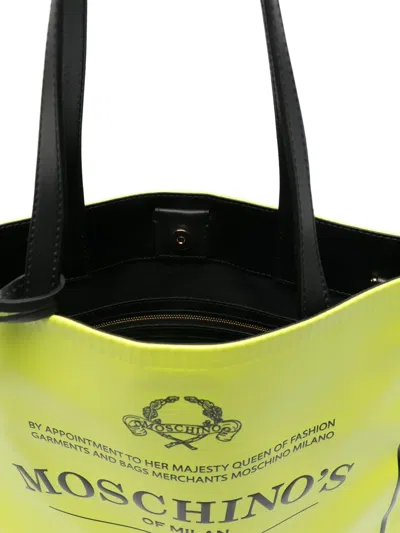 Moschino Logo-print Tote Bag In Green