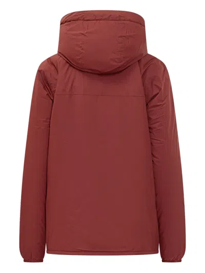 K-way Hooded Jacket With Sherpa Interior In Red