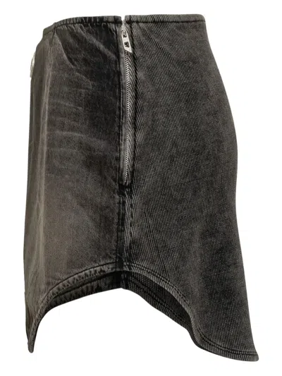 Diesel Denim Mini Skirt With Oval D Logo In Black