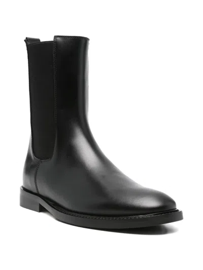Anna F Elasticated-panel Leather Boots In Black