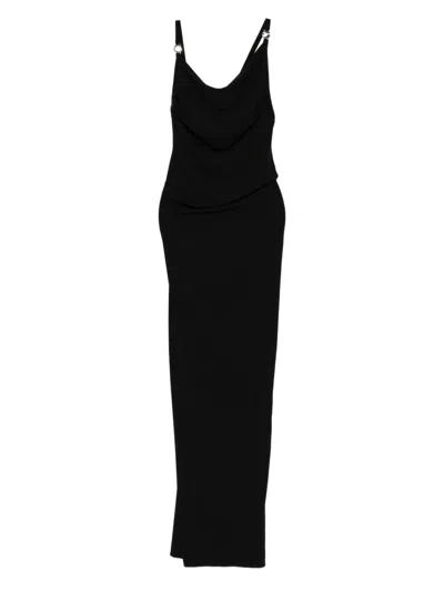 Coperni Knee Length Dress Cowl Neck In Black
