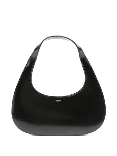 Coperni Curved Glossy Top Handle Bag In Black