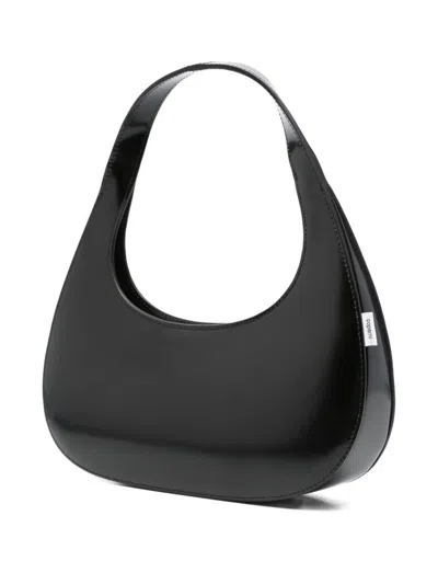 Coperni Curved Glossy Top Handle Bag In Black