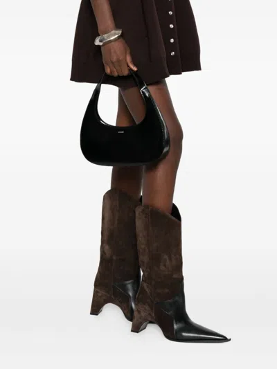 Coperni Curved Glossy Top Handle Bag In Black