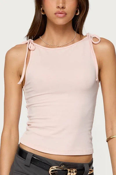Edikted Chrissy Tie Strap Tank Top In Pink