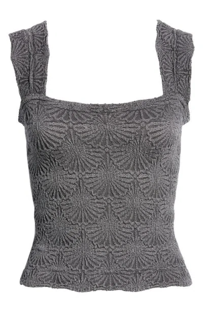 Free People Love Letter Floral Knit Camisole In Black
