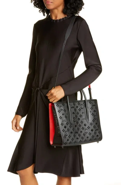 Christian Louboutin Medium Paloma Studded Leather Satchel In Black