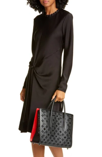 Christian Louboutin Medium Paloma Studded Leather Satchel In Black