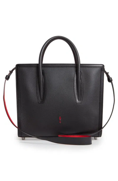 Christian Louboutin Medium Paloma Studded Leather Satchel In Black