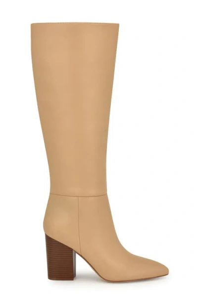 Nine West Peachey Pointed Toe Knee High Boot In Gold