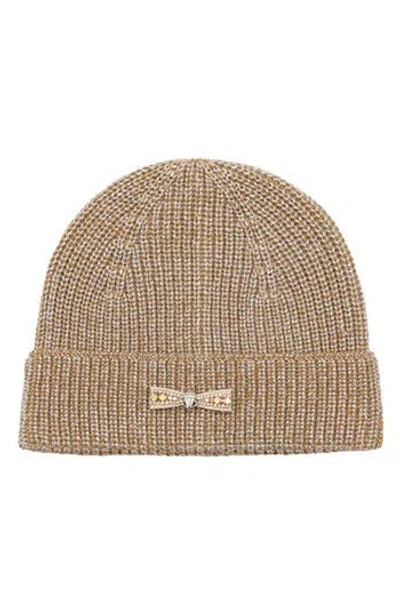 Kurt Geiger London 2-pack Micro Bow Cuff Beanie In Brown