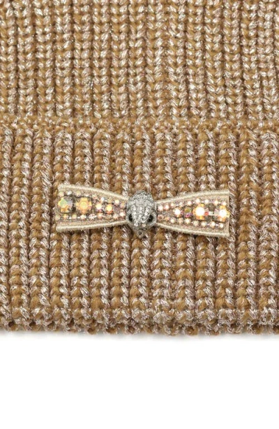 Kurt Geiger London 2-pack Micro Bow Cuff Beanie In Brown