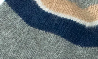 Portolano Mini Stripe Cashmere Beanie In Gray