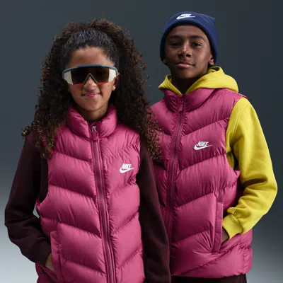 Nike Big Kids Sportswear All Day Play Therma-fit Puffer Vest In Purple