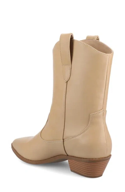 Journee Collection Womens Fritzie Block Heel Booties In Brown