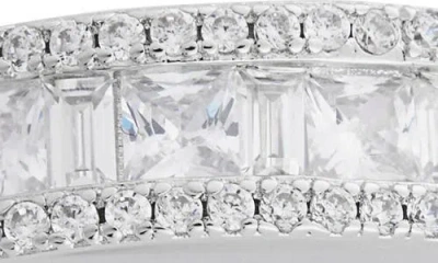 Nordstrom Rack Cubic Zirconia Pavé Channel Set Border Ring In Gold