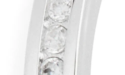 Nordstrom Rack Channel Set Cubic Zirconia Huggie Hoop Earrings In Metallic