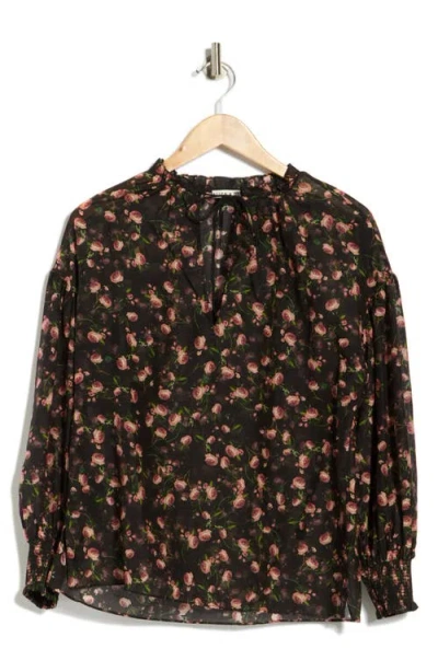 Alice And Olivia Julius Floral-print Cotton And Silk-blend Voile Top In Brown