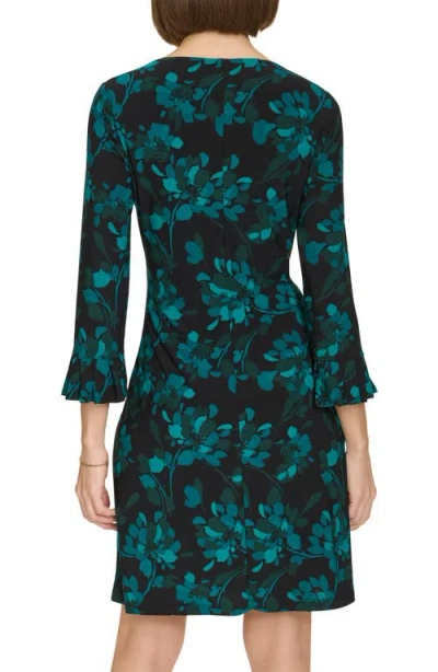 Tommy Hilfiger Pleated Sleeve Jersey Dress In Multi