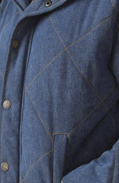 Flying Tomato Quilted Denim Jacket In Blue