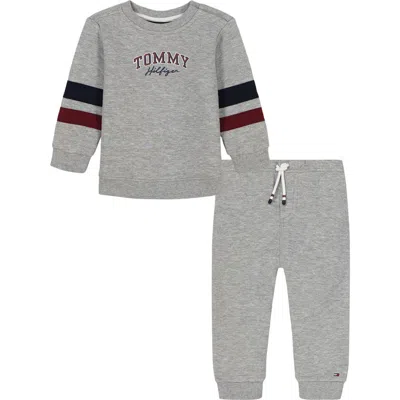 Tommy Hilfiger Crewneck Graphic Sweatshirt & Joggers Set In Gray