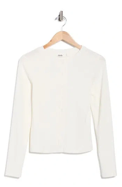 Elodie Pointelle Stitch Button-up Top In White