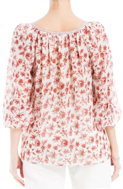 Max Studio V-neck Long Sleeve Georgette Top In Multi