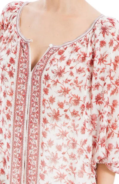 Max Studio V-neck Long Sleeve Georgette Top In Multi