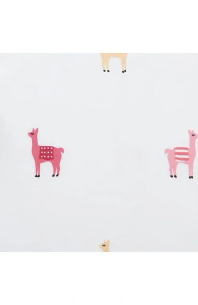Poppy & Fritz Poppy And Fritz Miss Llama 200 Thread Count Cotton Percale Sheet Set In White