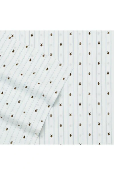 Poppy & Fritz Poppy And Fritz Bumble Bee Print 200 Thread Count Cotton Percale Sheet Set In White