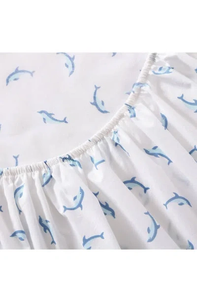 Poppy & Fritz Poppy And Fritz Dolphin Print 200 Thread Count Cotton Percale Sheet Set In Blue
