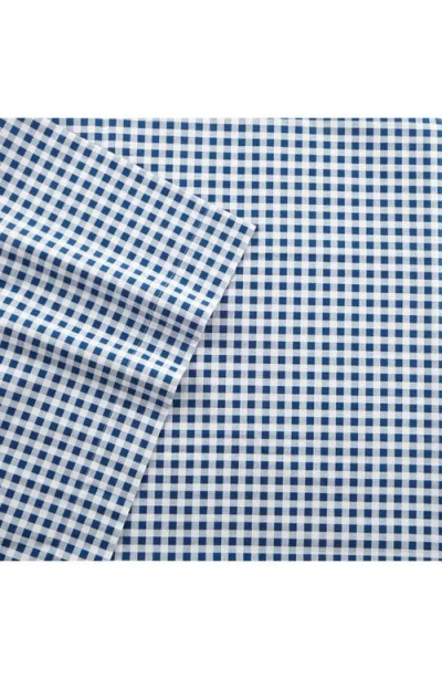 Poppy & Fritz Poppy And Fritz Gingham Plaid 200 Thread Count Cotton Percale Sheet Set In Blue
