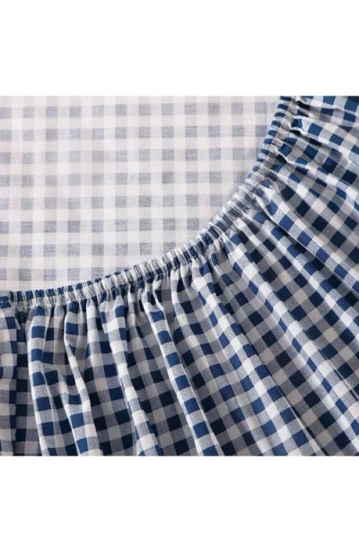 Poppy & Fritz Poppy And Fritz Gingham Plaid 200 Thread Count Cotton Percale Sheet Set In Blue