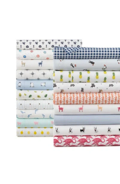 Poppy & Fritz Poppy And Fritz Gingham Plaid 200 Thread Count Cotton Percale Sheet Set In Blue