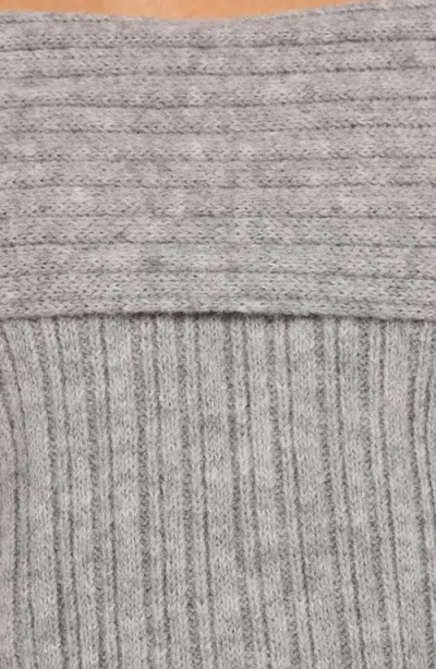 Petal And Pup Petal & Pup Kenny Off The Shoulder Rib Sweater In Gray