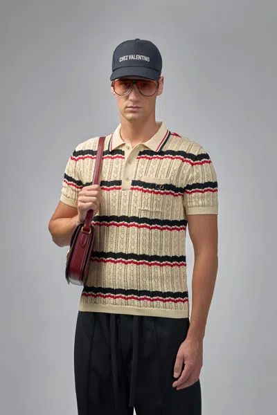 Valentino Polo Shirt Vlogo Signature In Multi