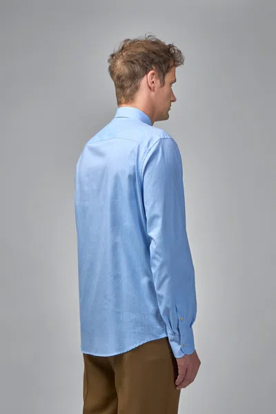 Valentino Vlogo Embroidered Long-sleeved Shirt In Light Blue