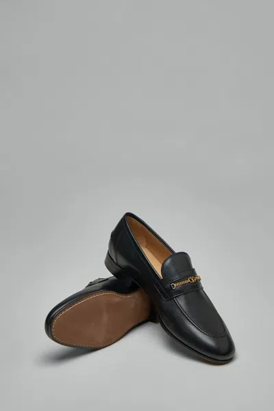 Valentino Garavani Vlogo Signautre Leather Loafers In Black
