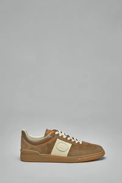 Valentino Upvillage Low-top Suede Sneakers In Brown